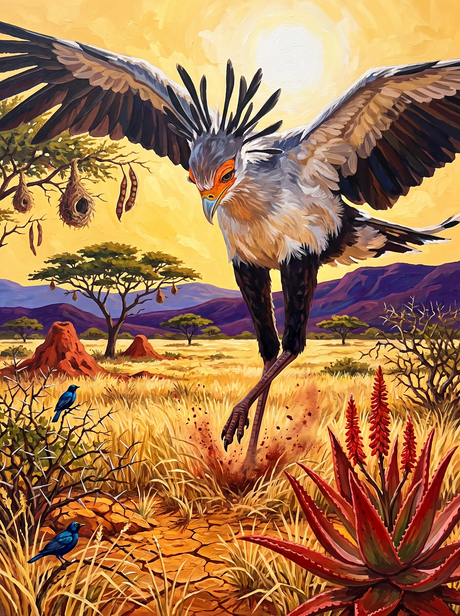 The Secretary Bird Strikes