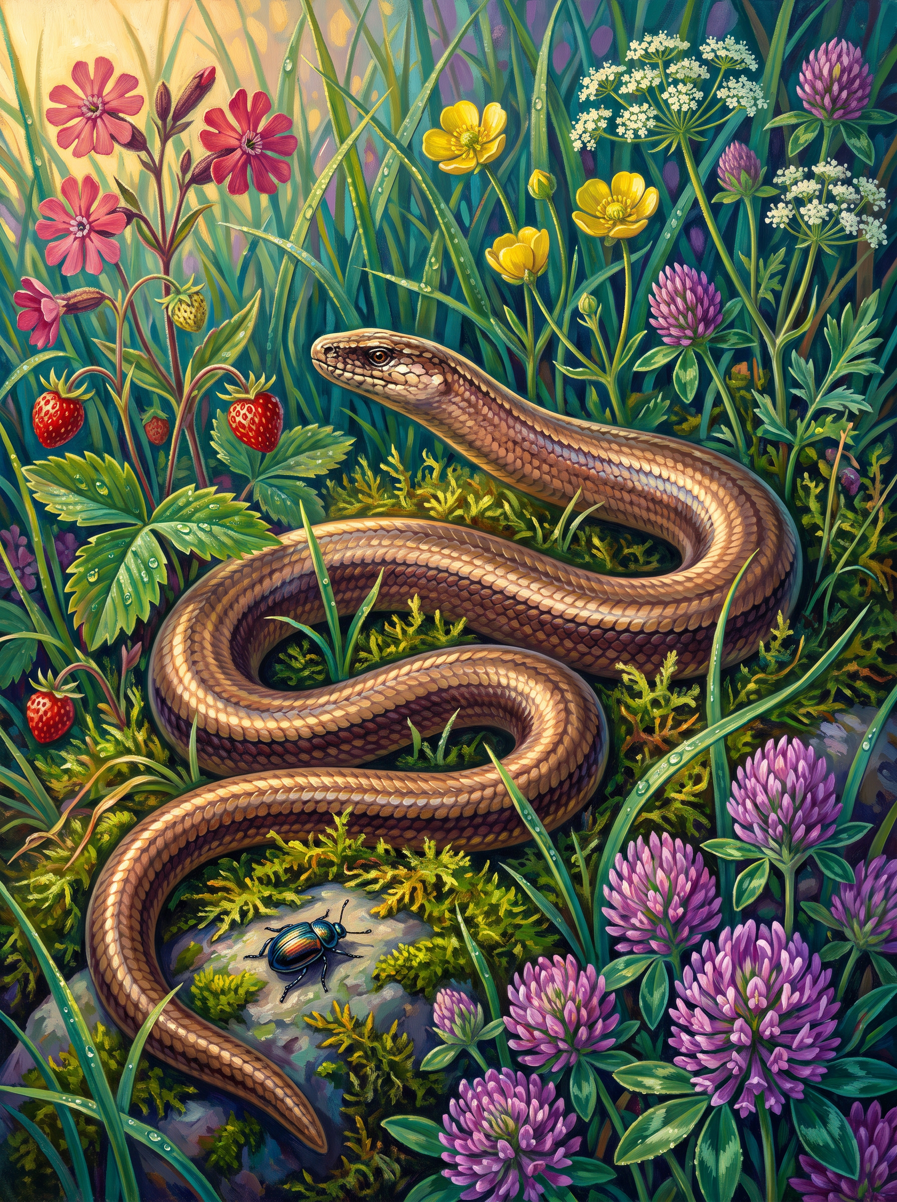 Slow Worm in the Clover
