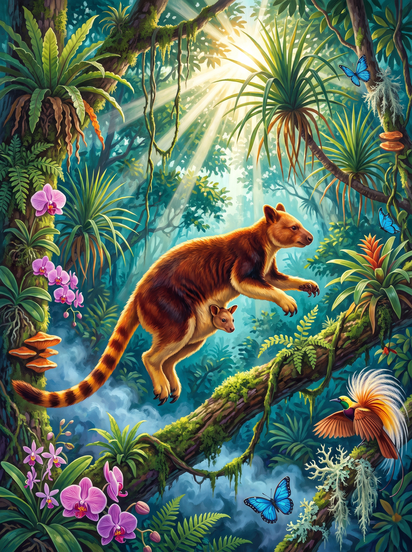 Tree Kangaroo and Joey