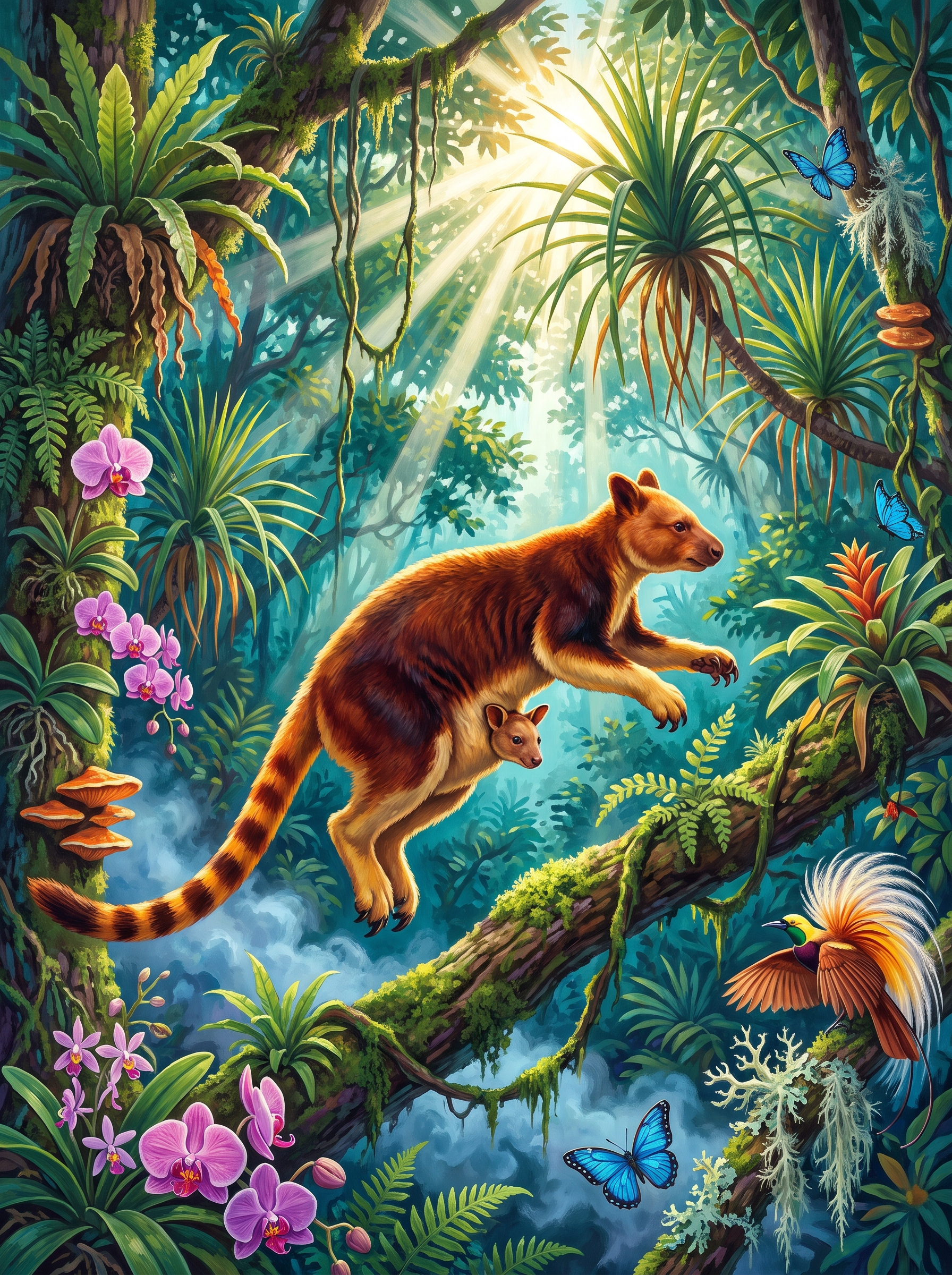 Tree Kangaroo and Joey