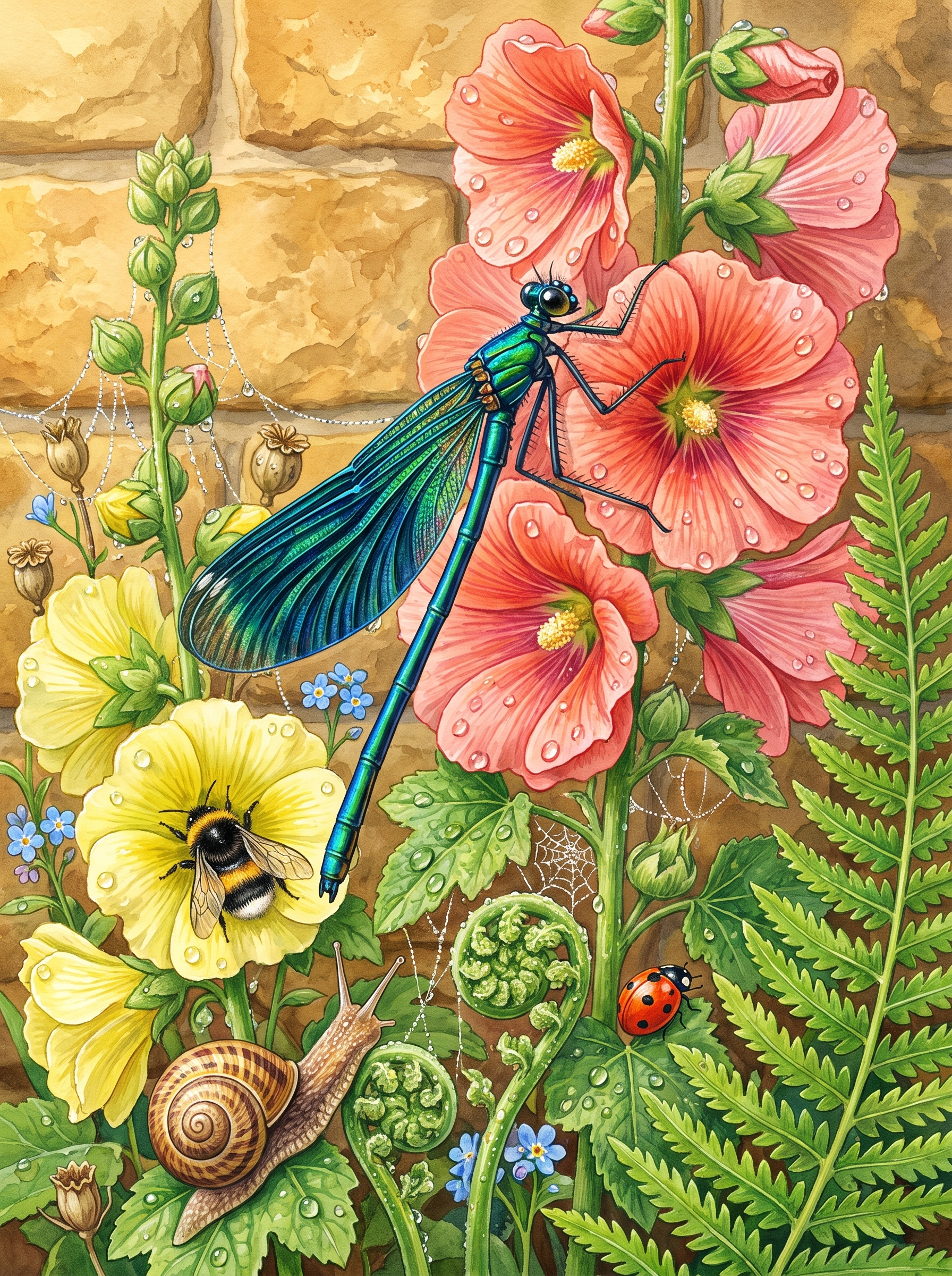 Damselfly at the Garden Wall