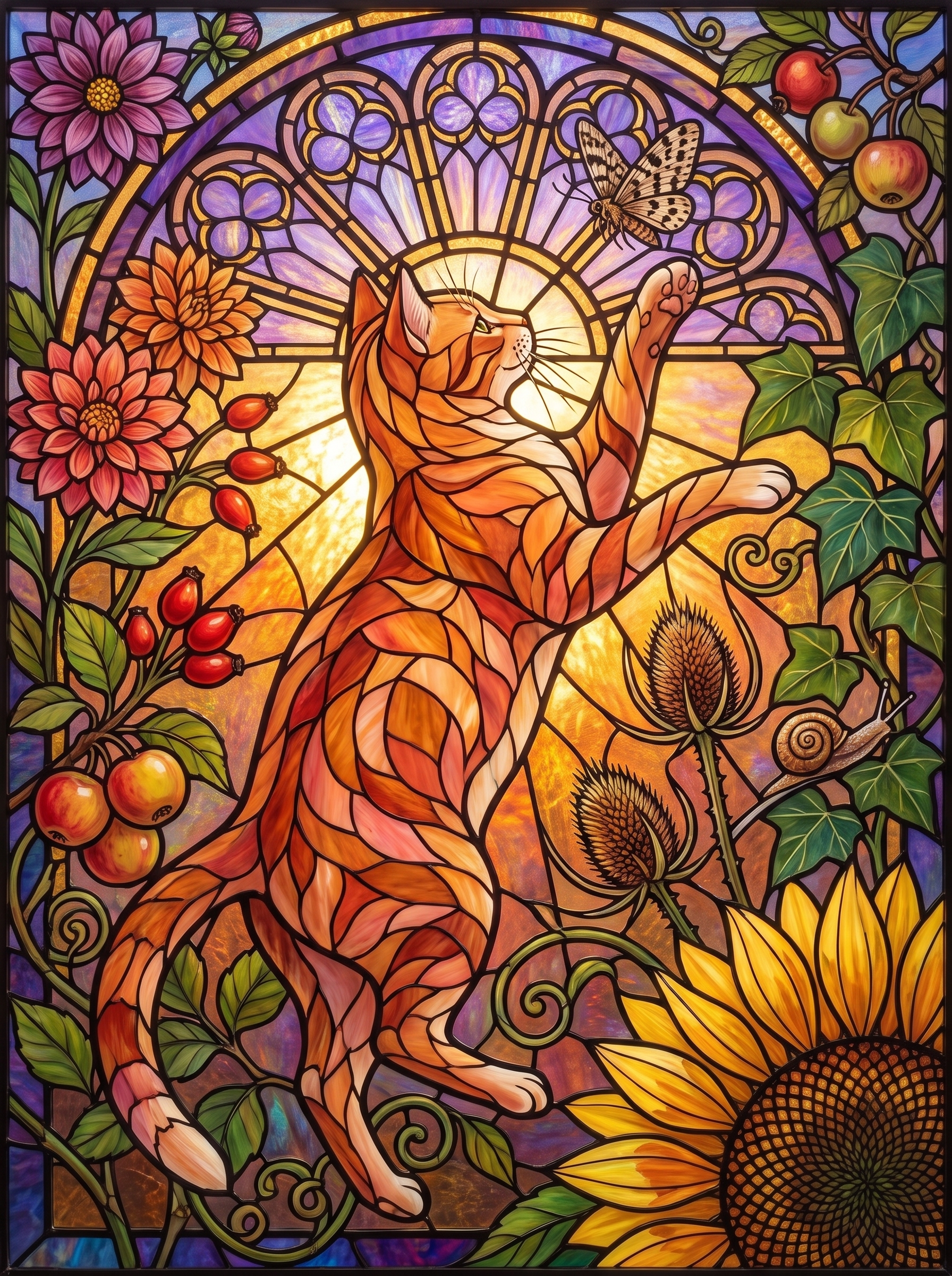 Cathedral Cat in Glass