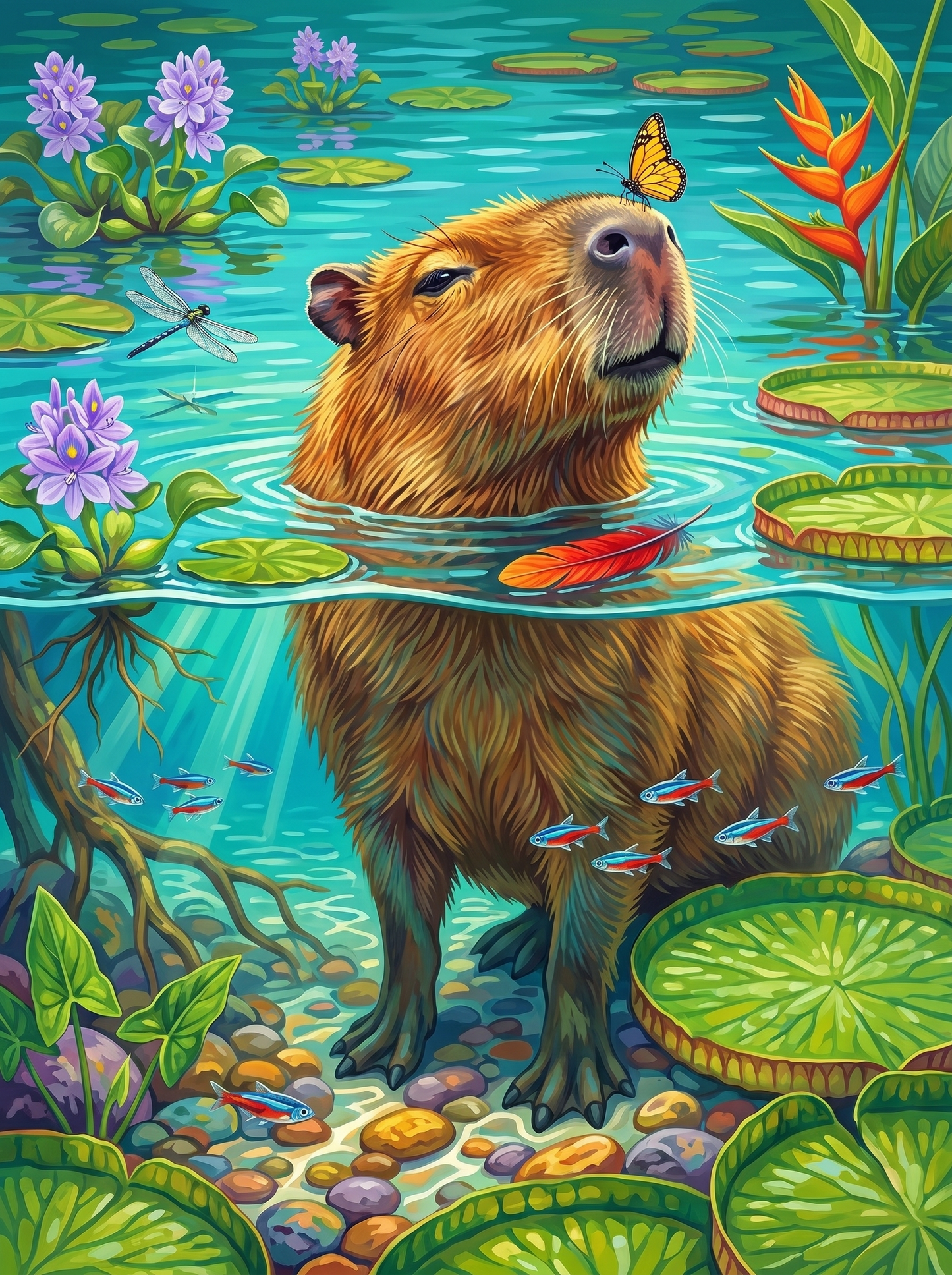 The Capybara Wades In