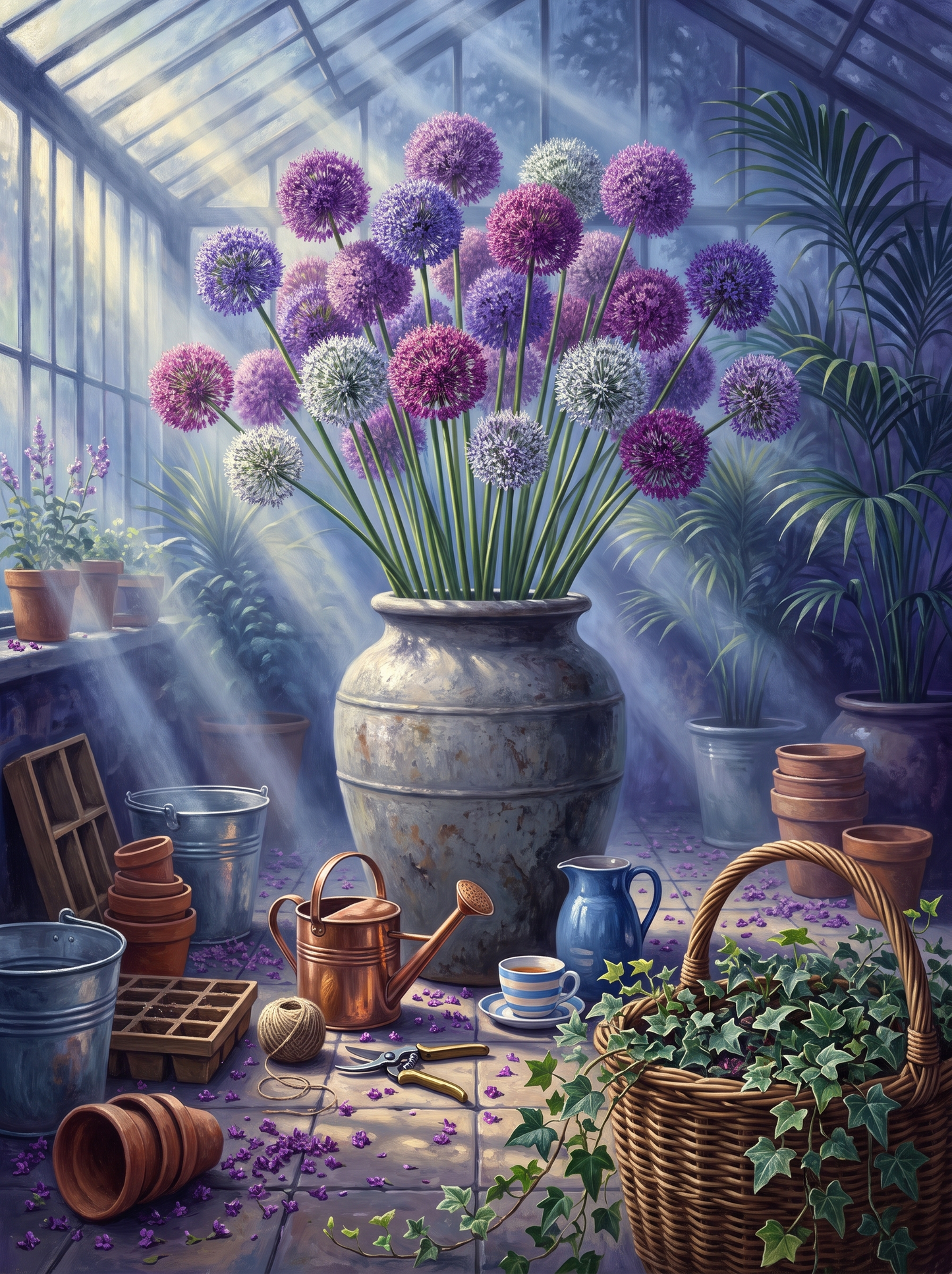Alliums Standing in the Mist