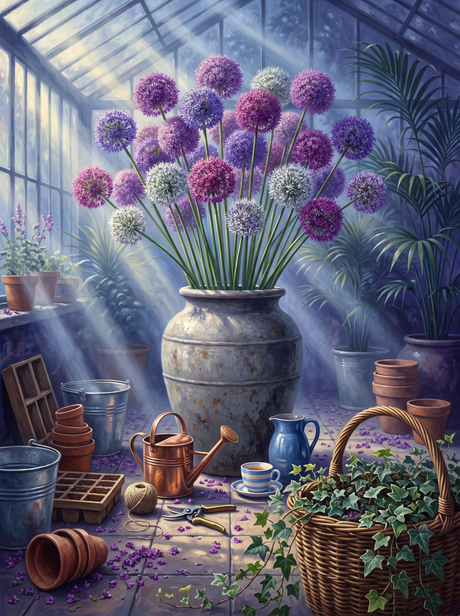 Alliums Standing in the Mist