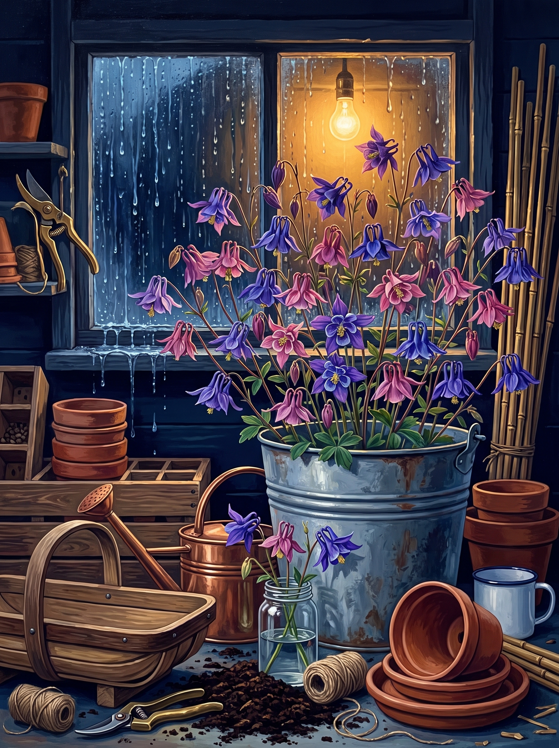 Columbine in the Rain
