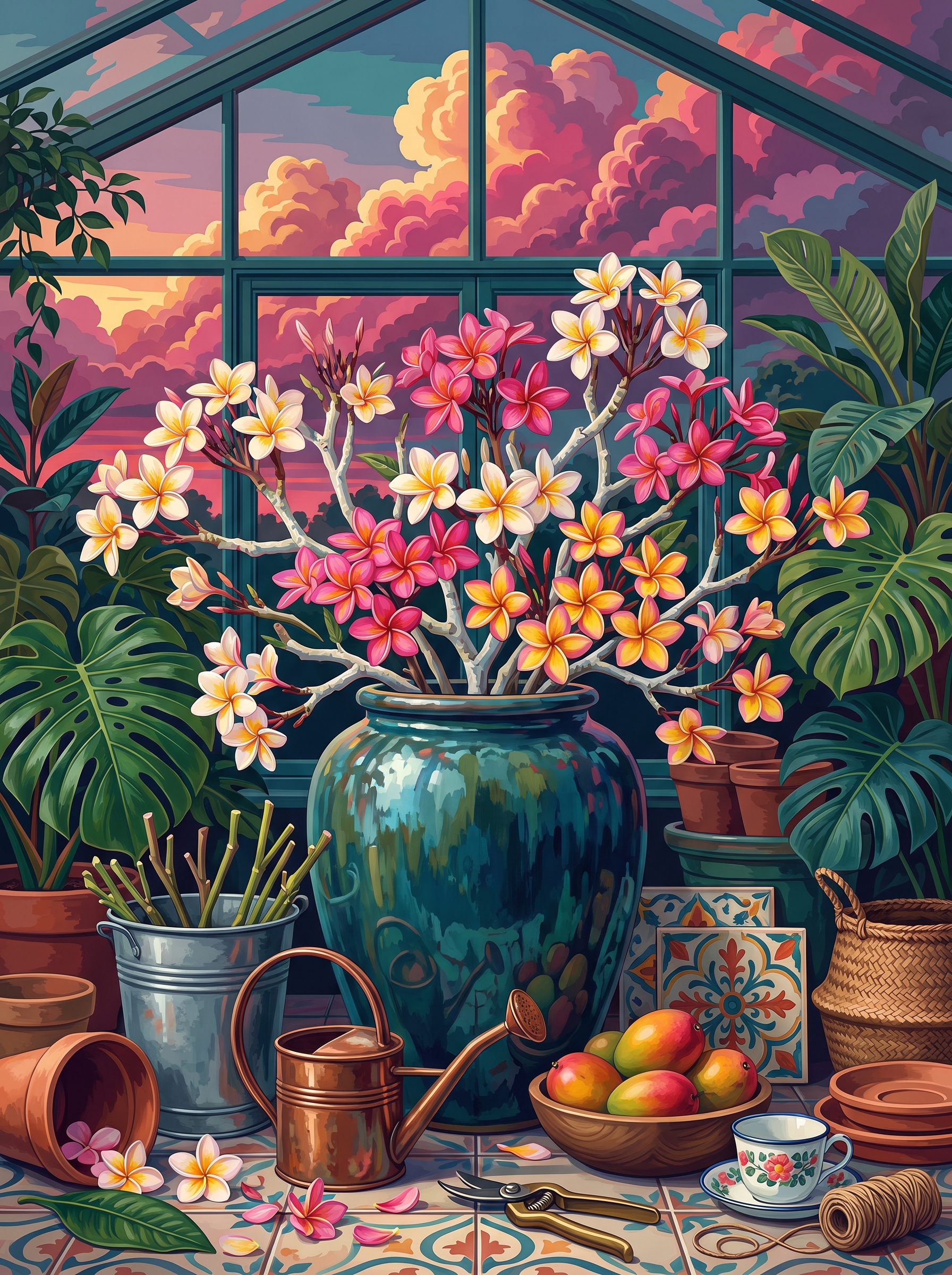 Frangipani in the Storm Light