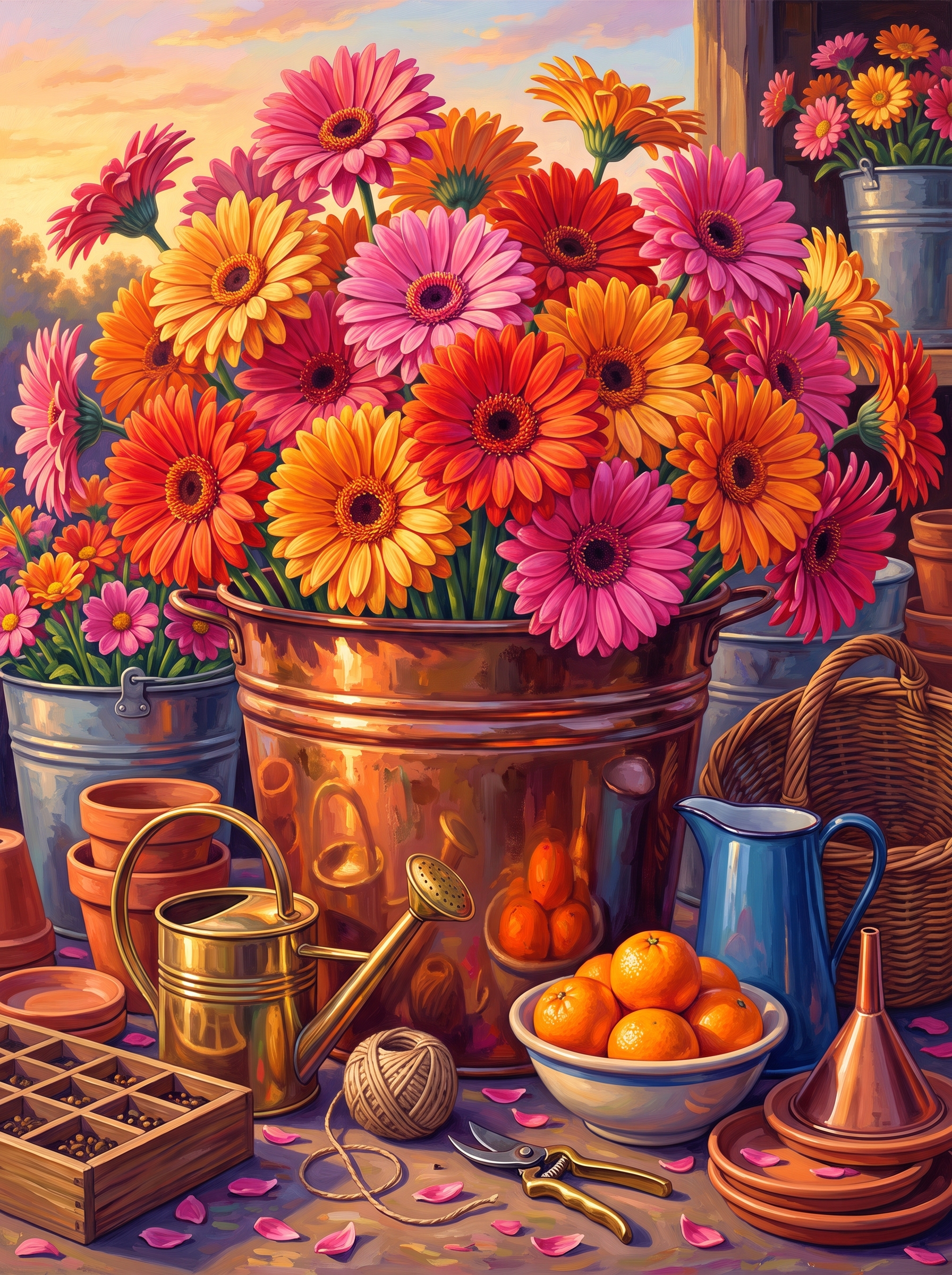 Gerberas Catch the Last Light