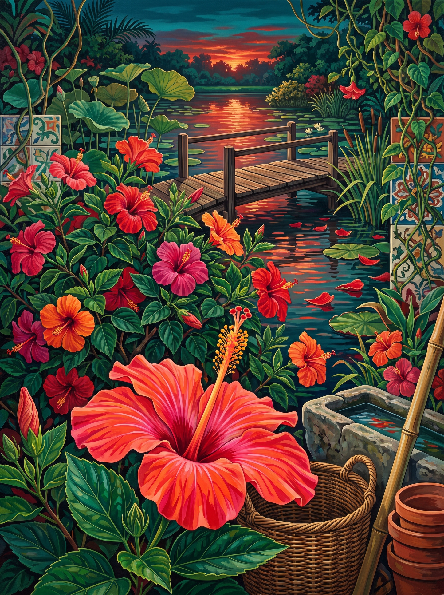 Hibiscus by the Lagoon Jetty