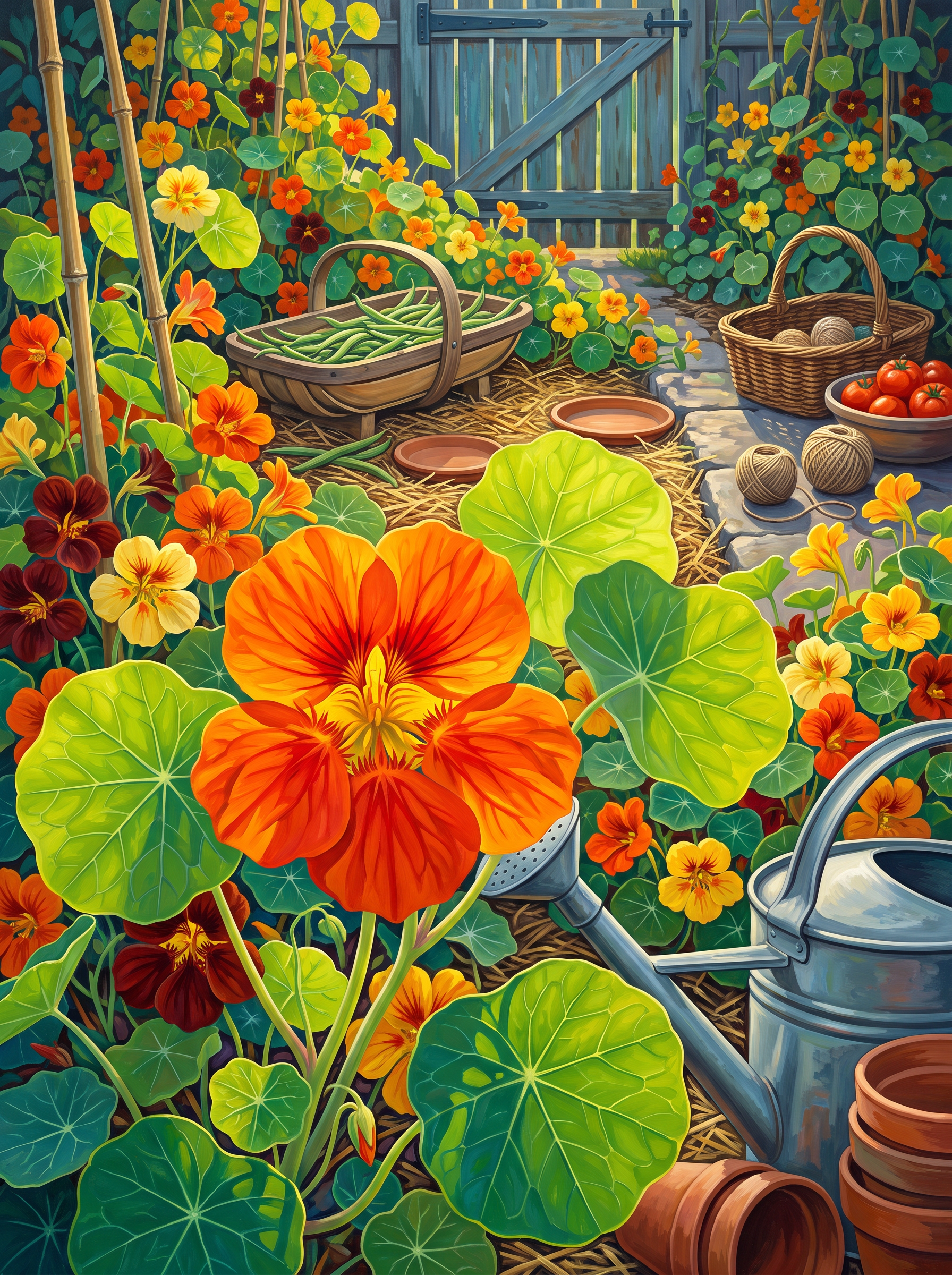 Nasturtiums Tumbling in the Sun