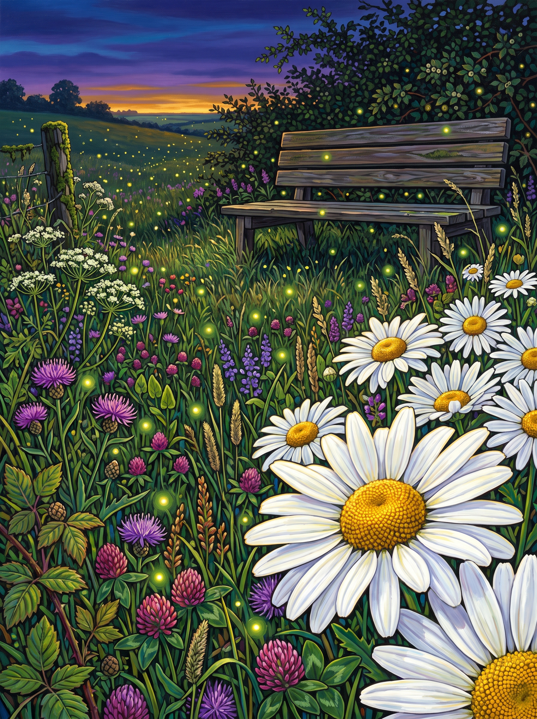 Ox-Eye Daisies and Fireflies