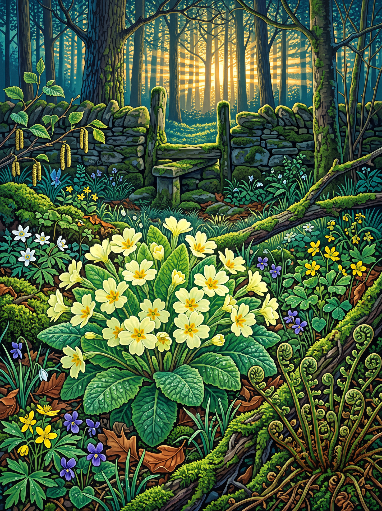 Primroses on a Cold Morning