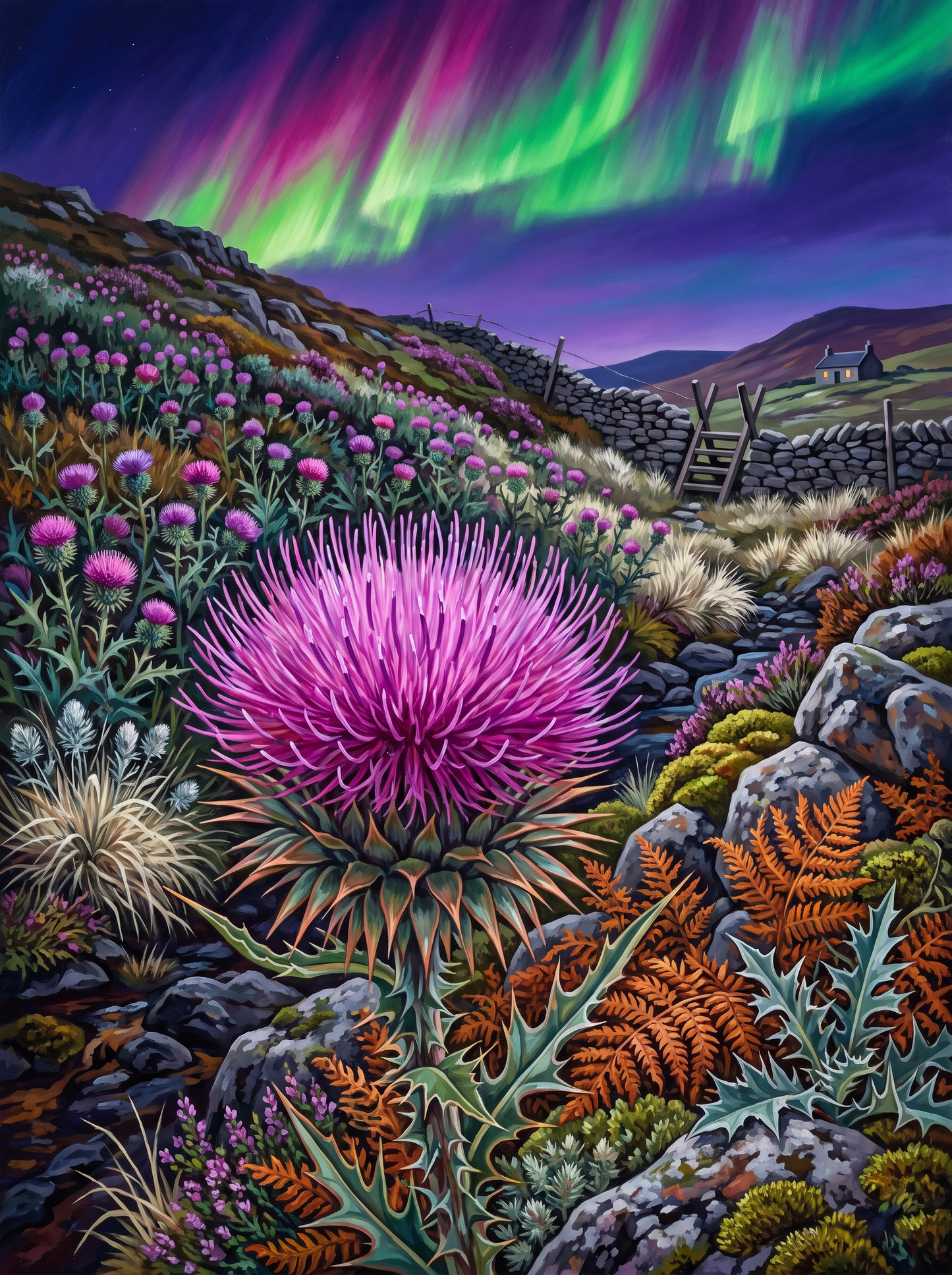 Highland Thistle and the Aurora