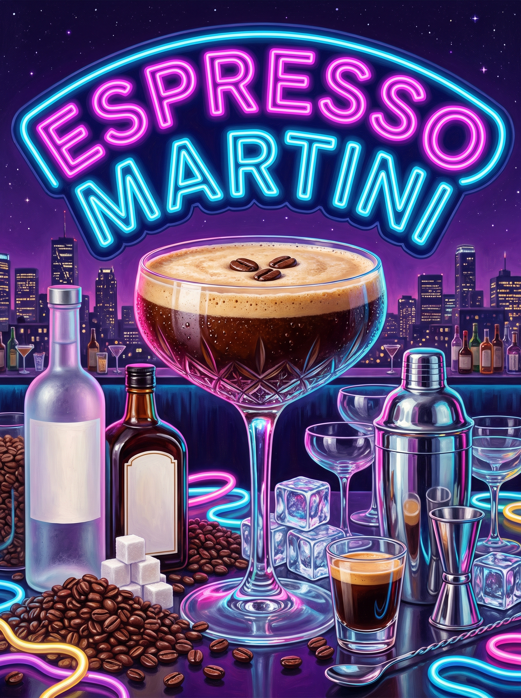 Espresso Martini in Neon