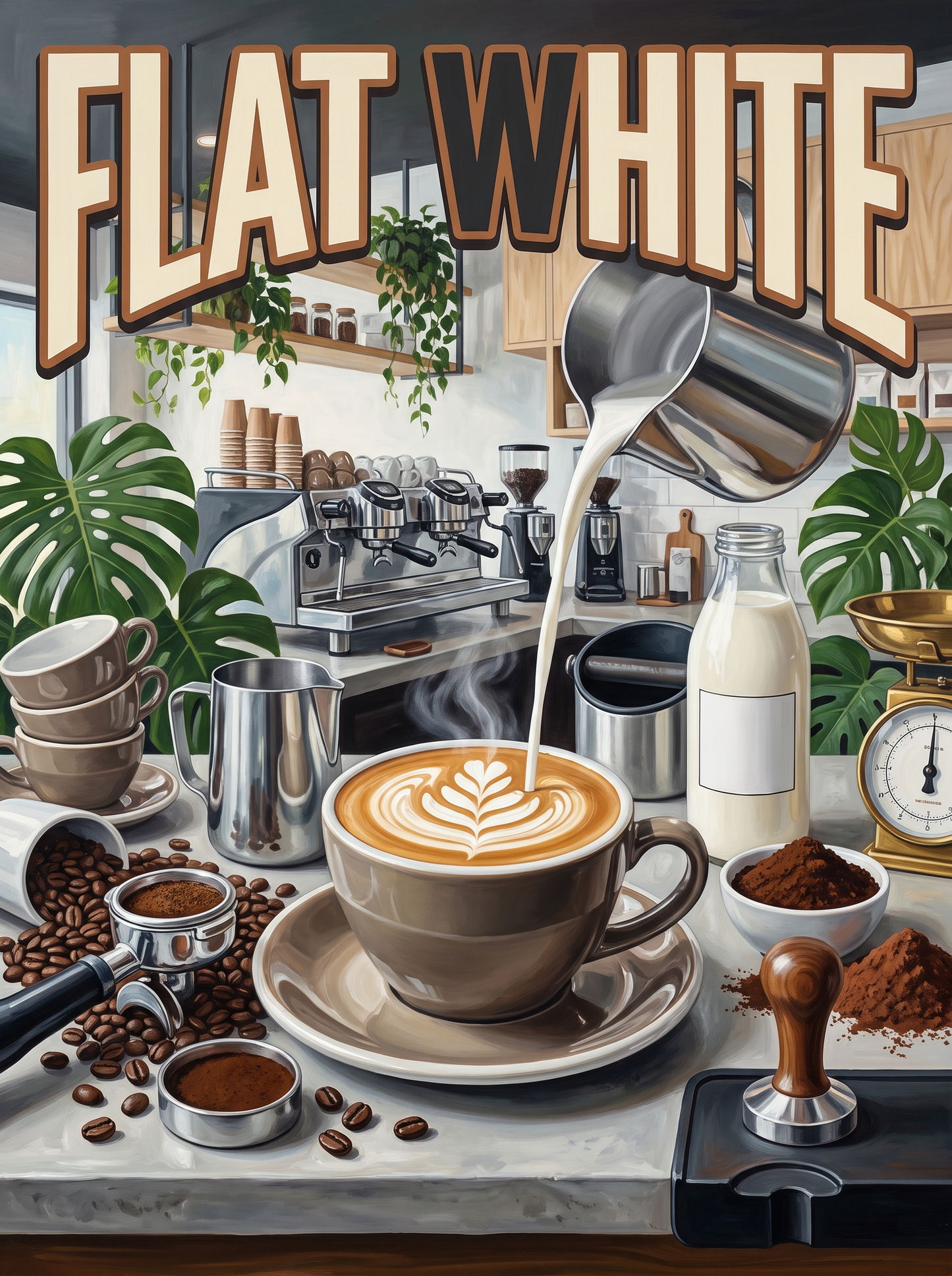 Flat White in the Green Cafe