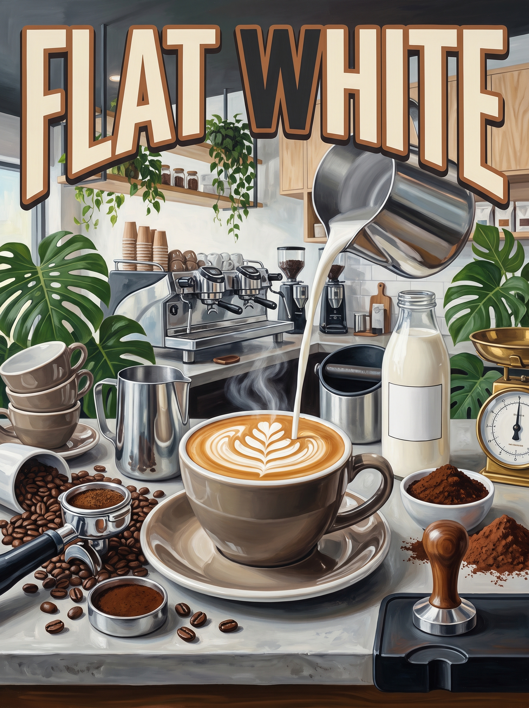 Flat White in the Green Cafe