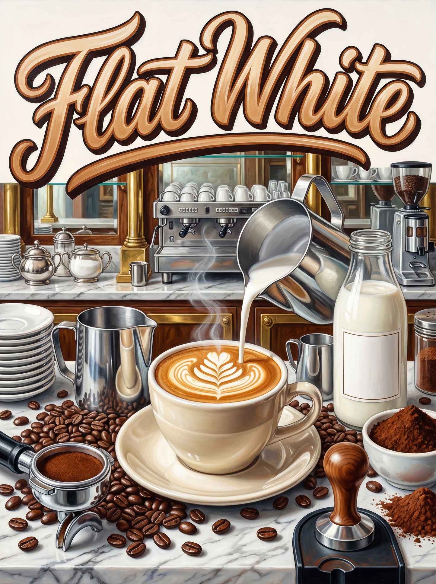 Flat White at the Barista Counter