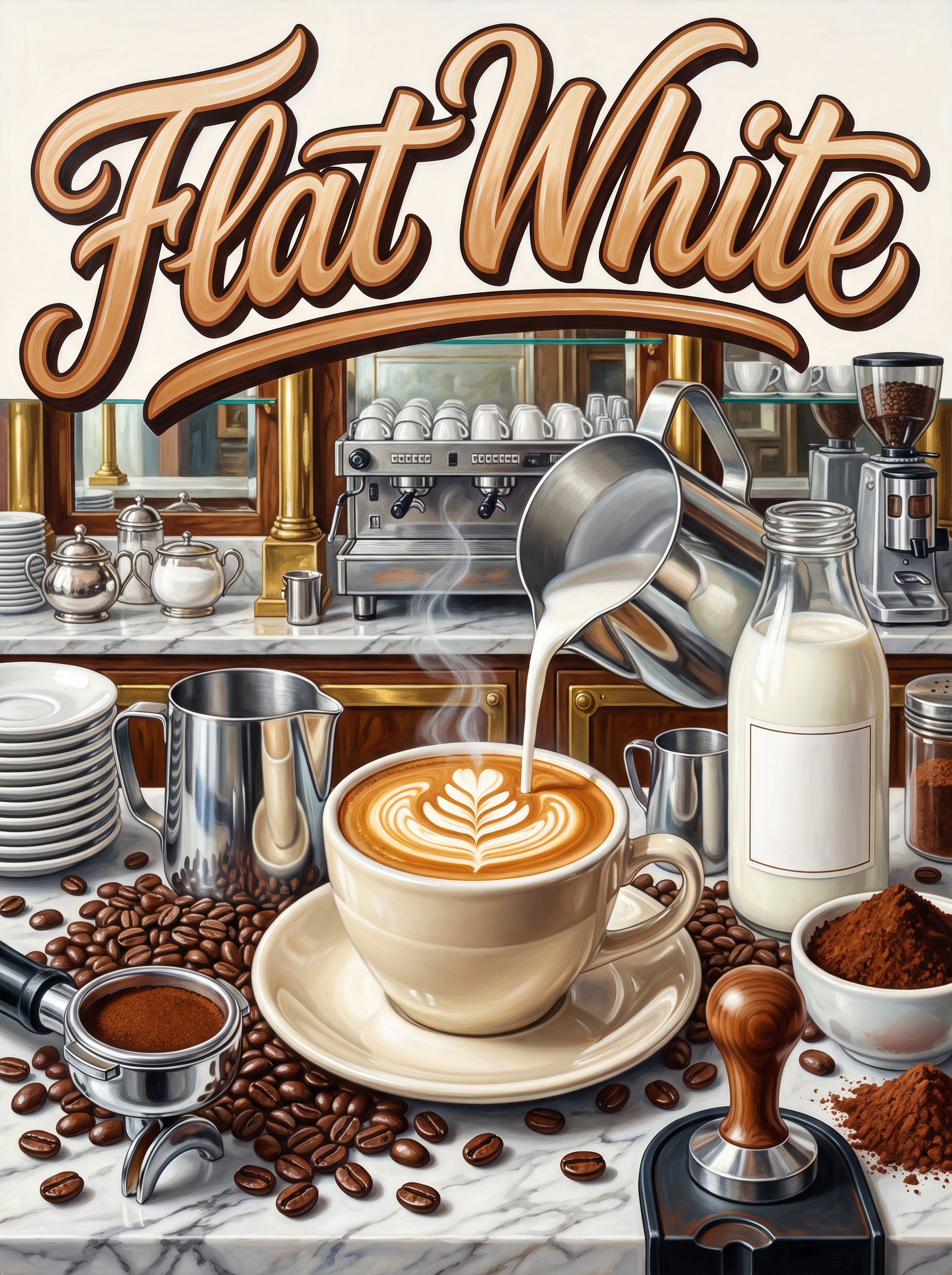 Flat White at the Barista Counter