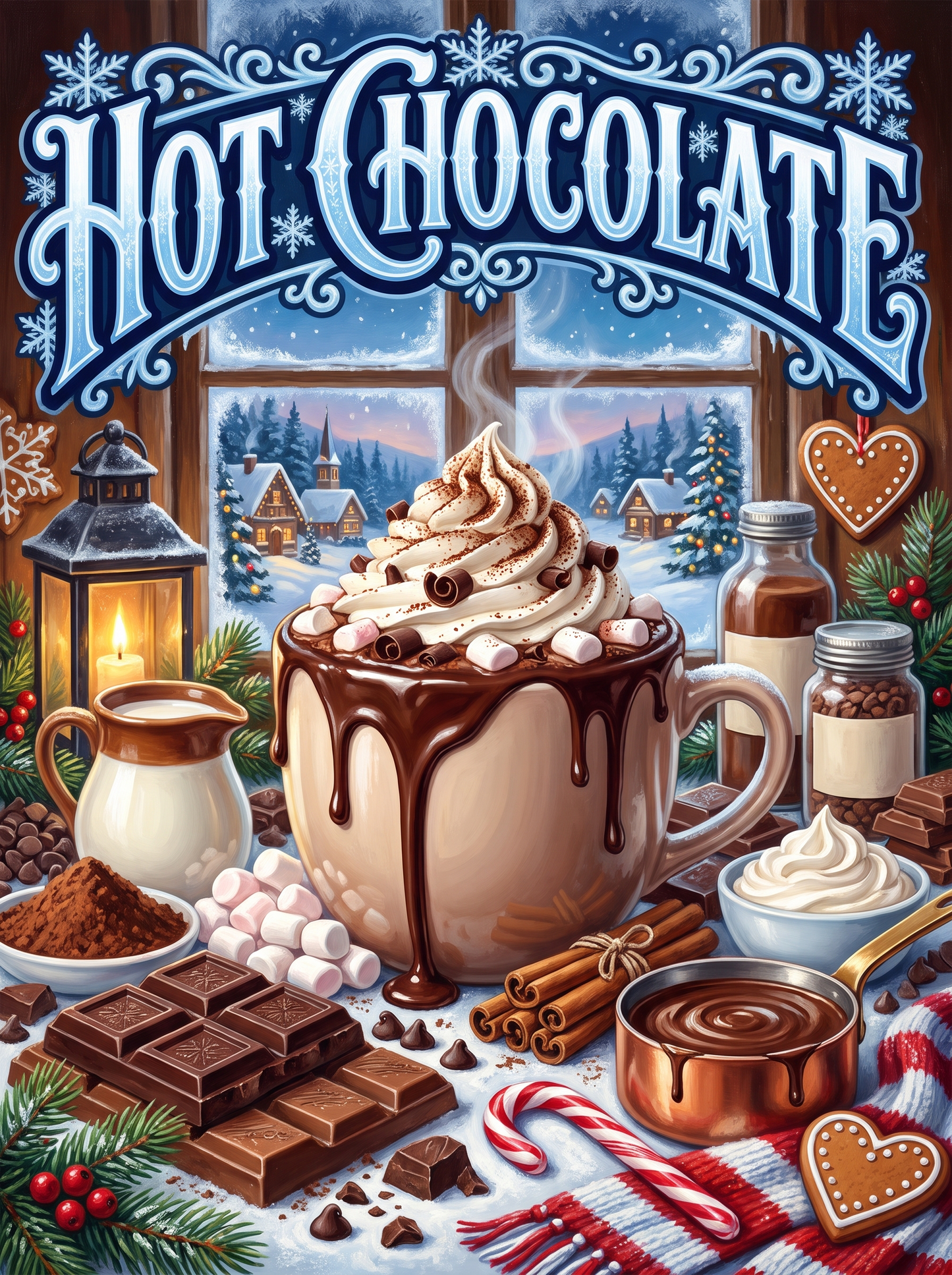 Hot Chocolate at the Snowy Window