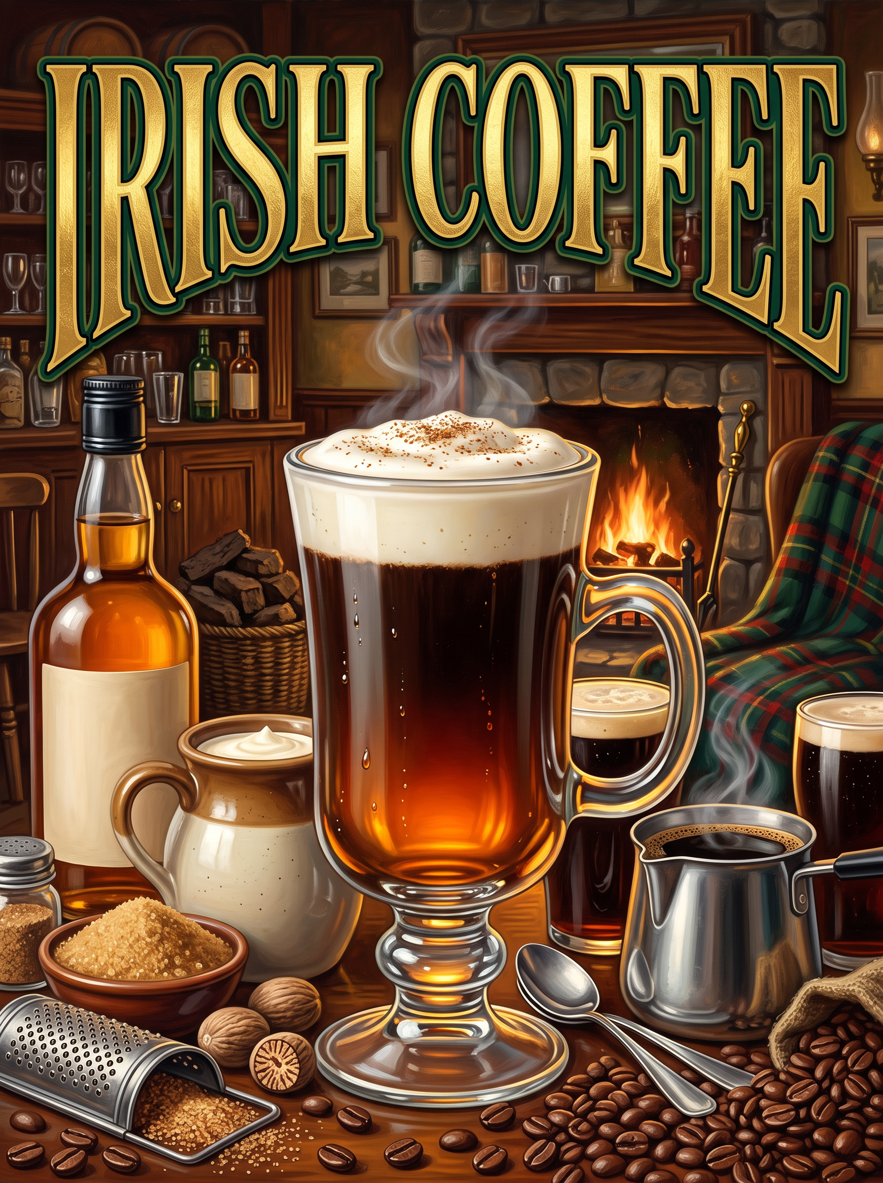 Irish Coffee by the Pub Fire