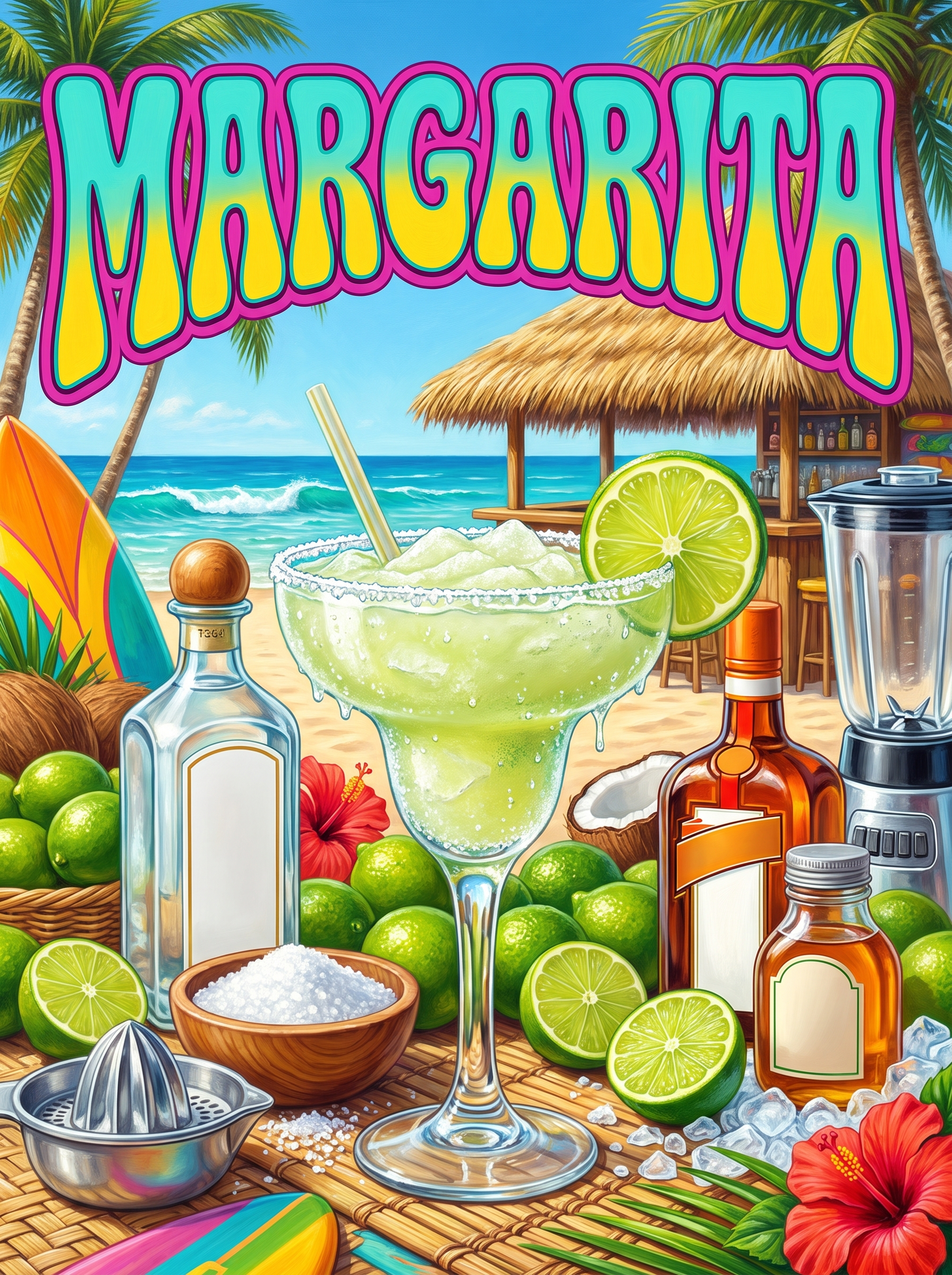 Margarita Under the Beach Palapa
