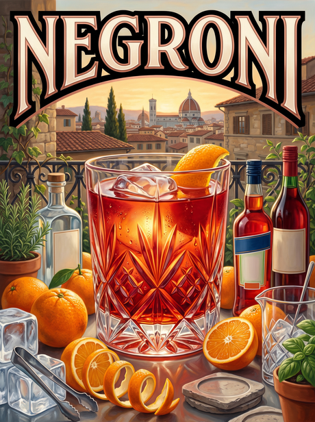 Negroni Above the Florence Rooftops