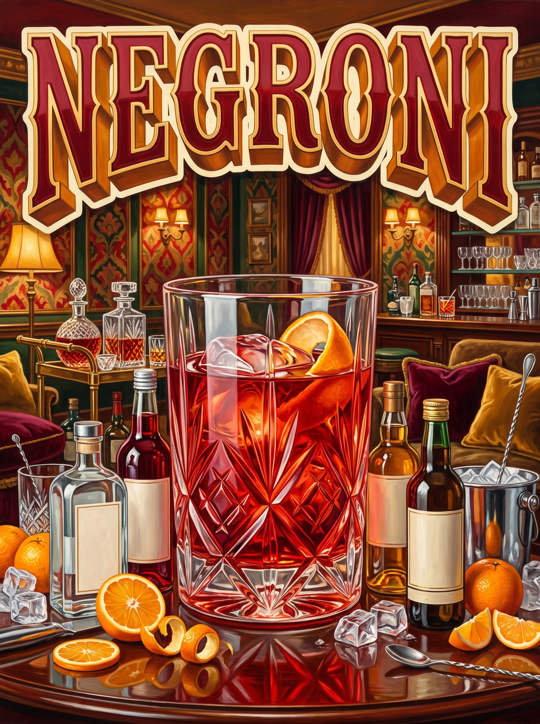 Negroni in the Velvet Lounge