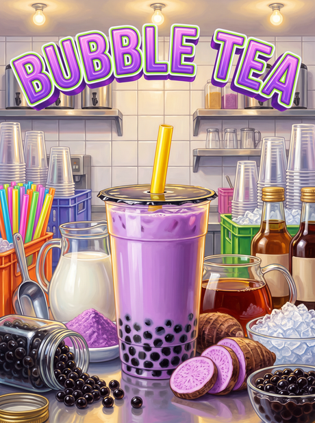 Bubble Tea in Neon Purple