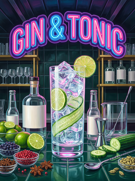 Gin and Tonic in Neon