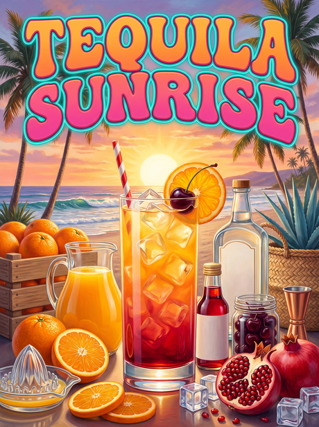 Tequila Sunrise on the Beach