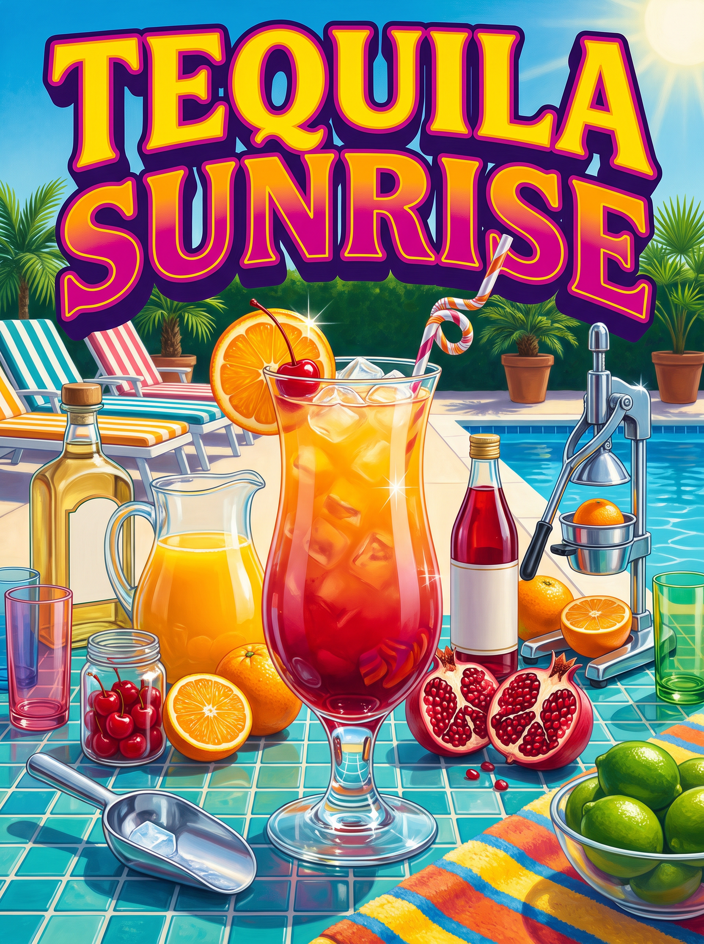 Tequila Sunrise by the Pool