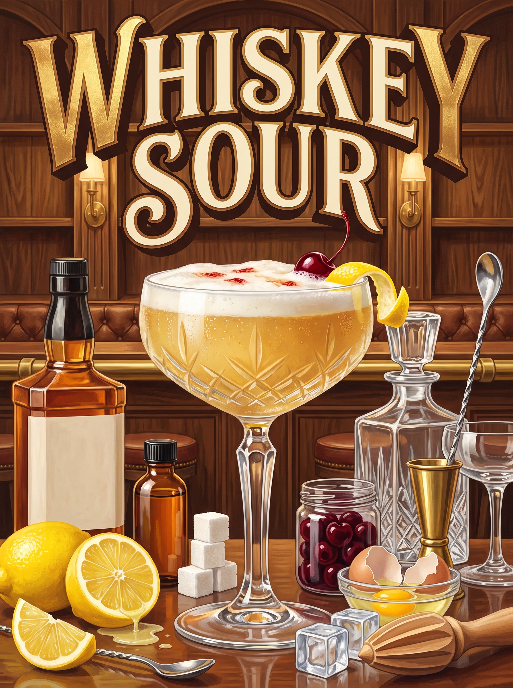 Whiskey Sour in Gold Leaf