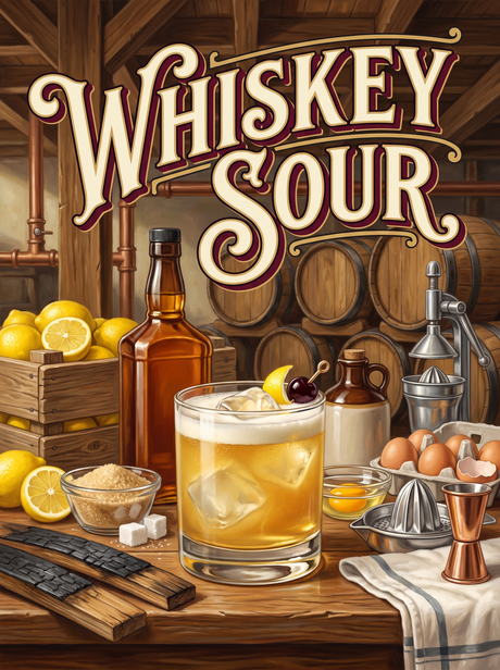 Whiskey Sour in the Barrel Room