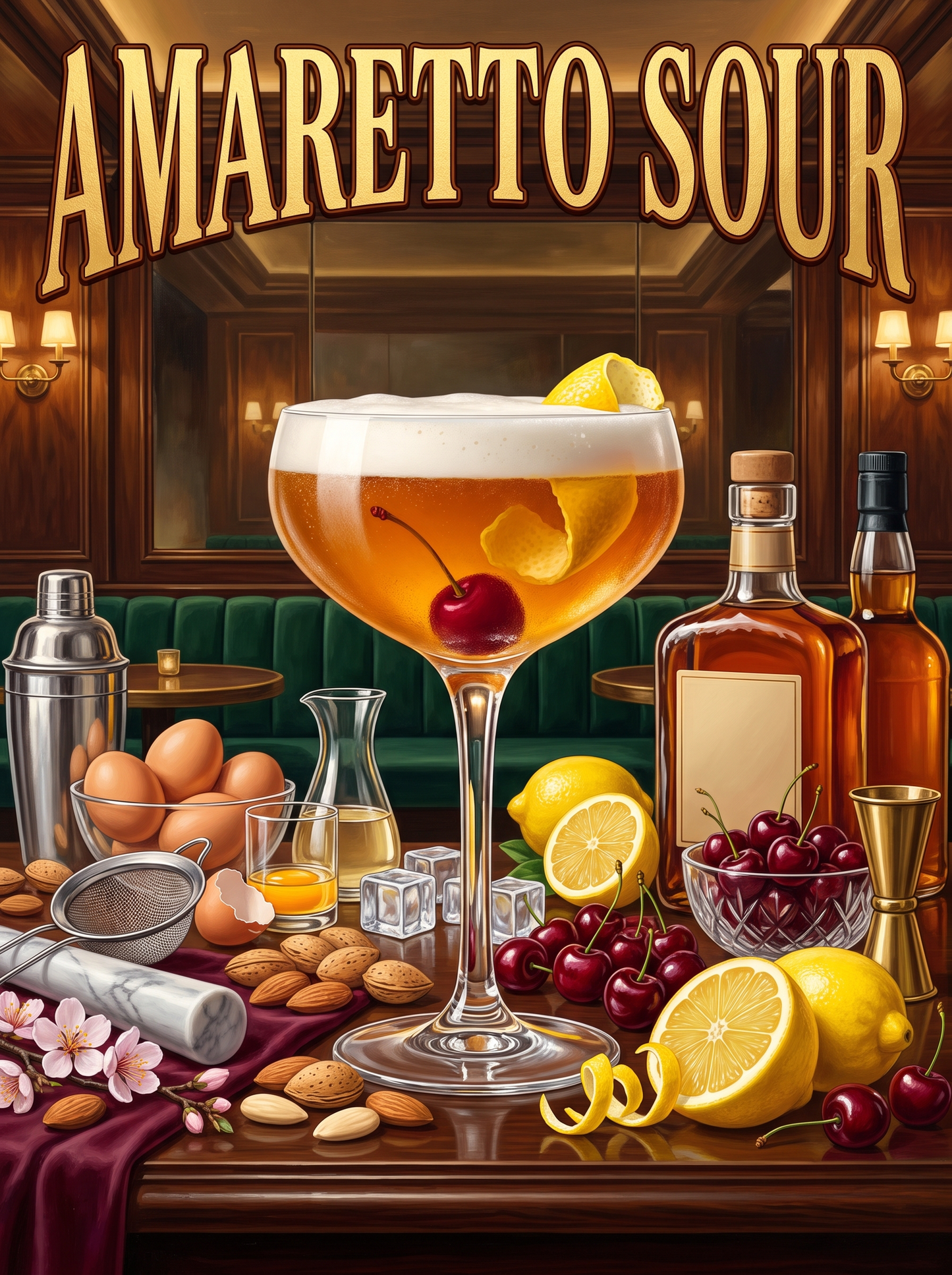 Amaretto Sour in Green Velvet