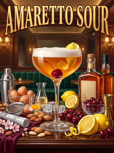 Amaretto Sour in Green Velvet
