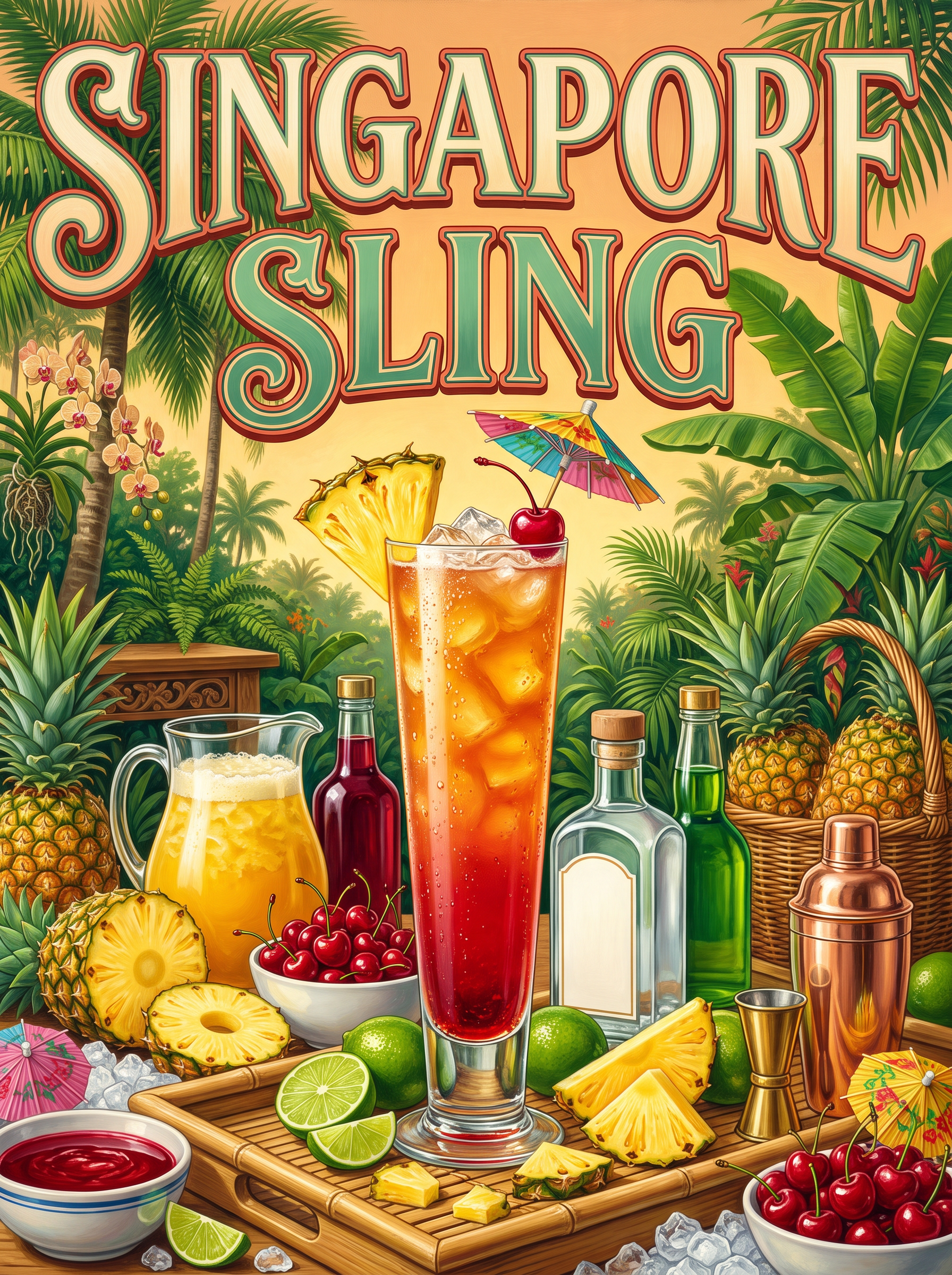 Singapore Sling in the Palm Garden
