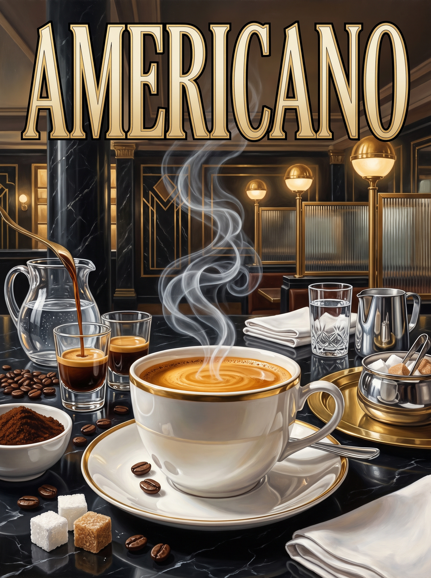Americano in the Deco Lobby