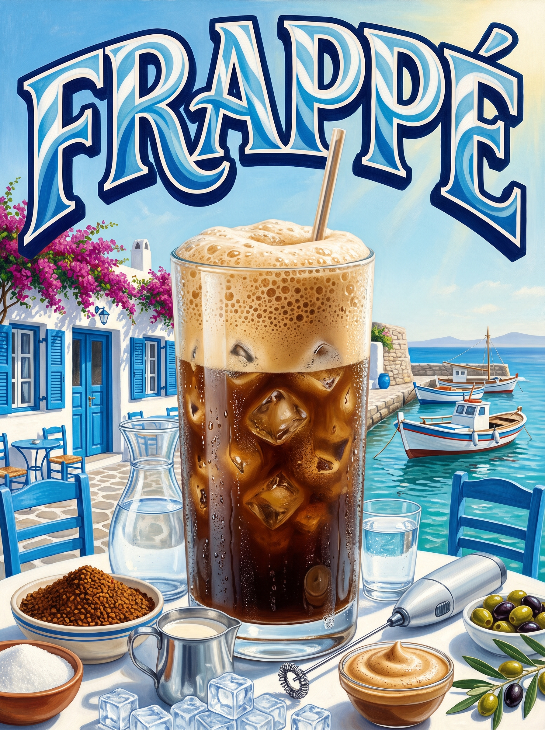 Frappé in a Greek Harbour