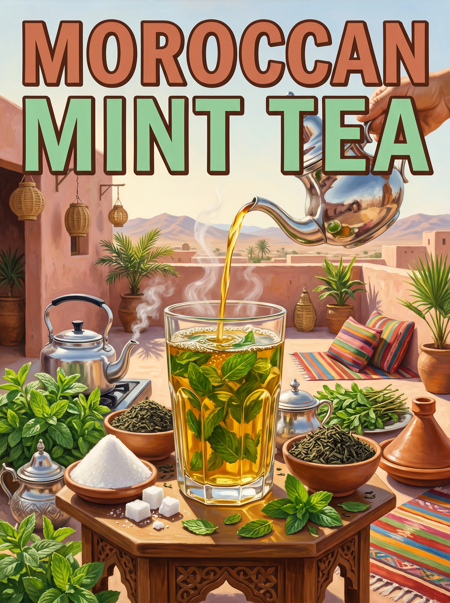 Moroccan Mint Tea on the Rooftop
