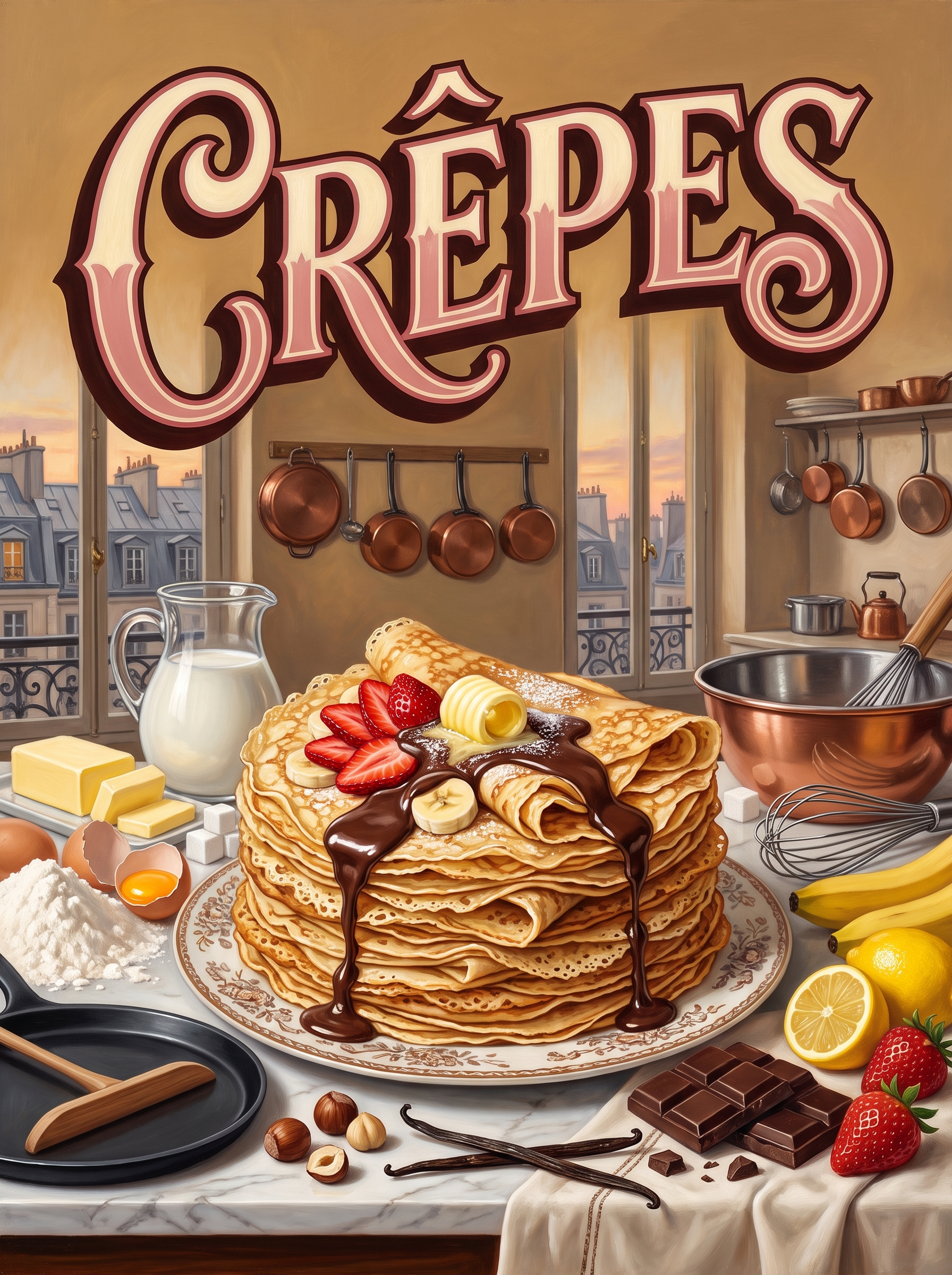 Crêpes Above the Paris Rooftops