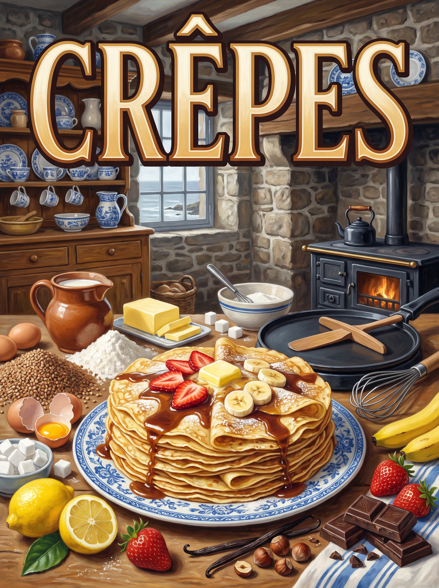 Crêpes in a Breton Cottage