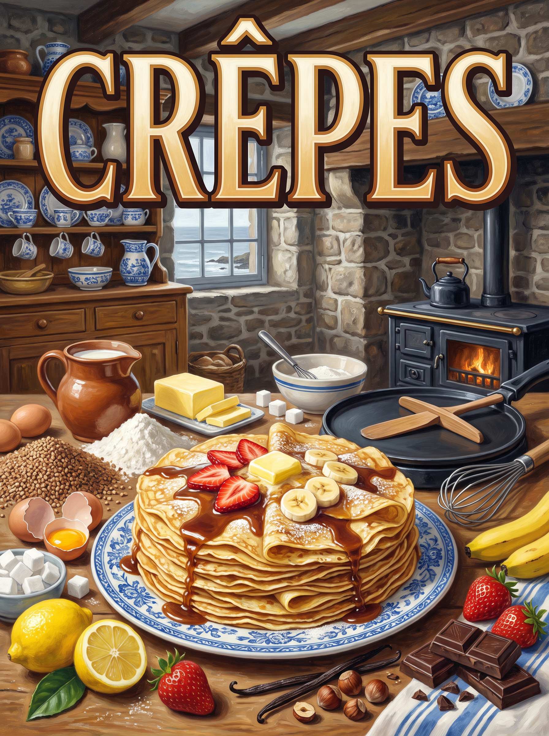 Crêpes in a Breton Cottage