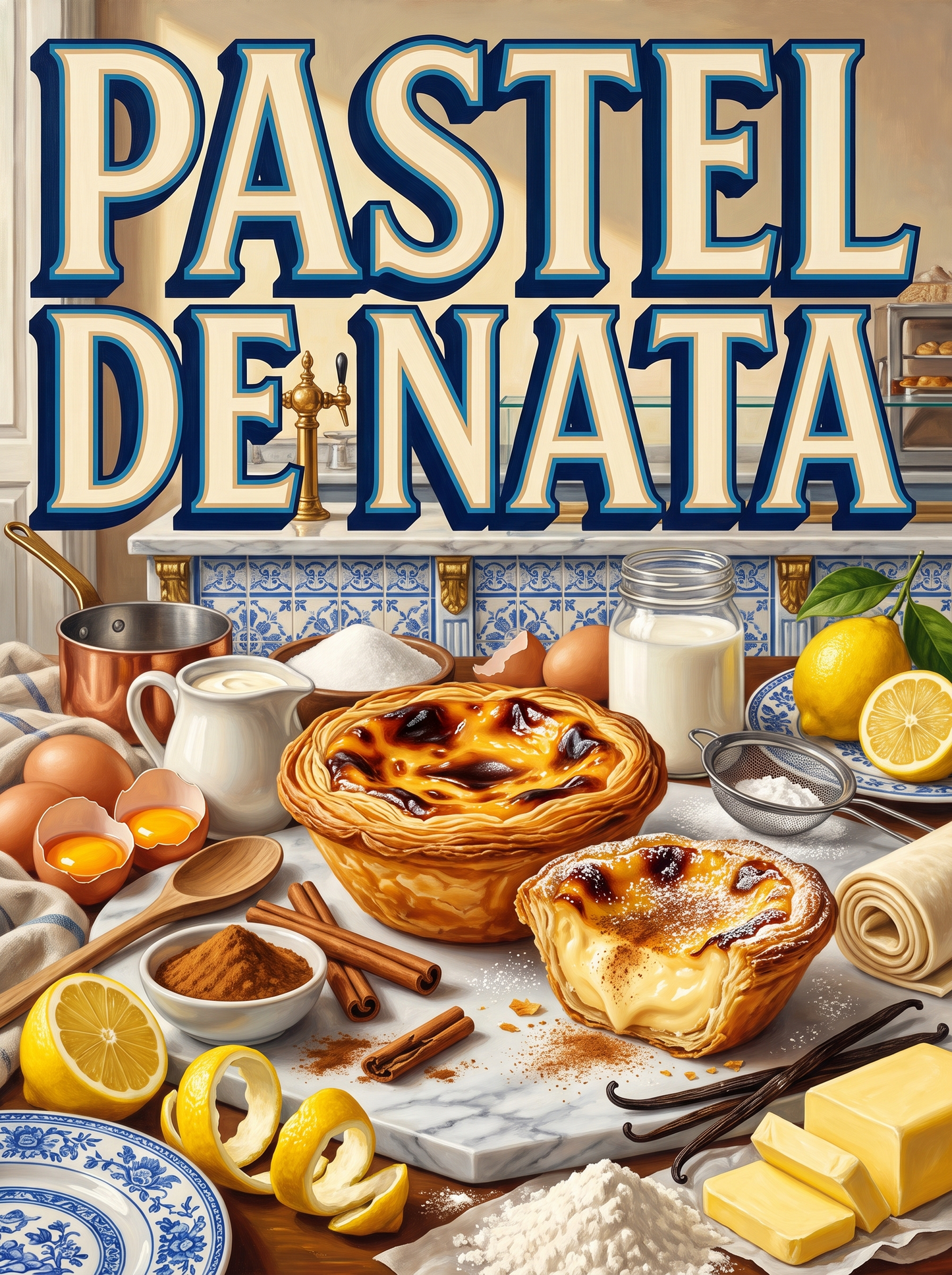 Pastel de Nata on Blue Tiles