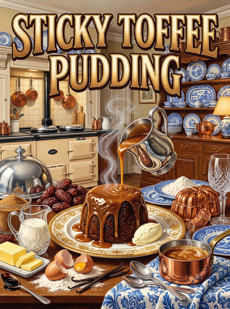Sticky Toffee Pudding and Blue China