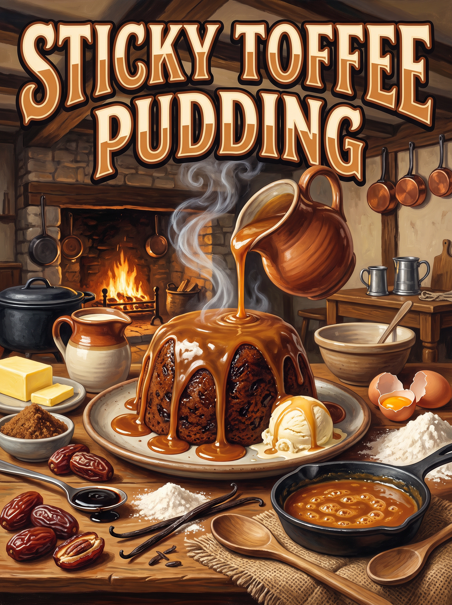 Sticky Toffee Pudding by the Fire