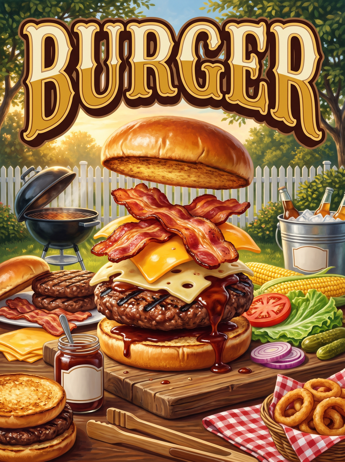 Burger at the Backyard Grill