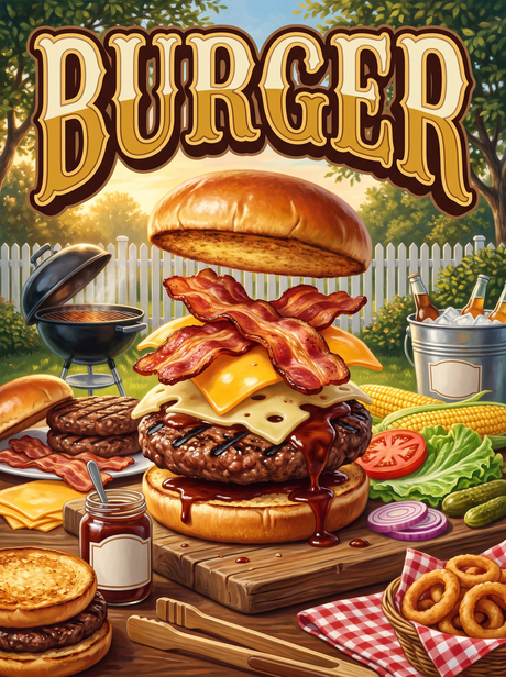 Burger at the Backyard Grill