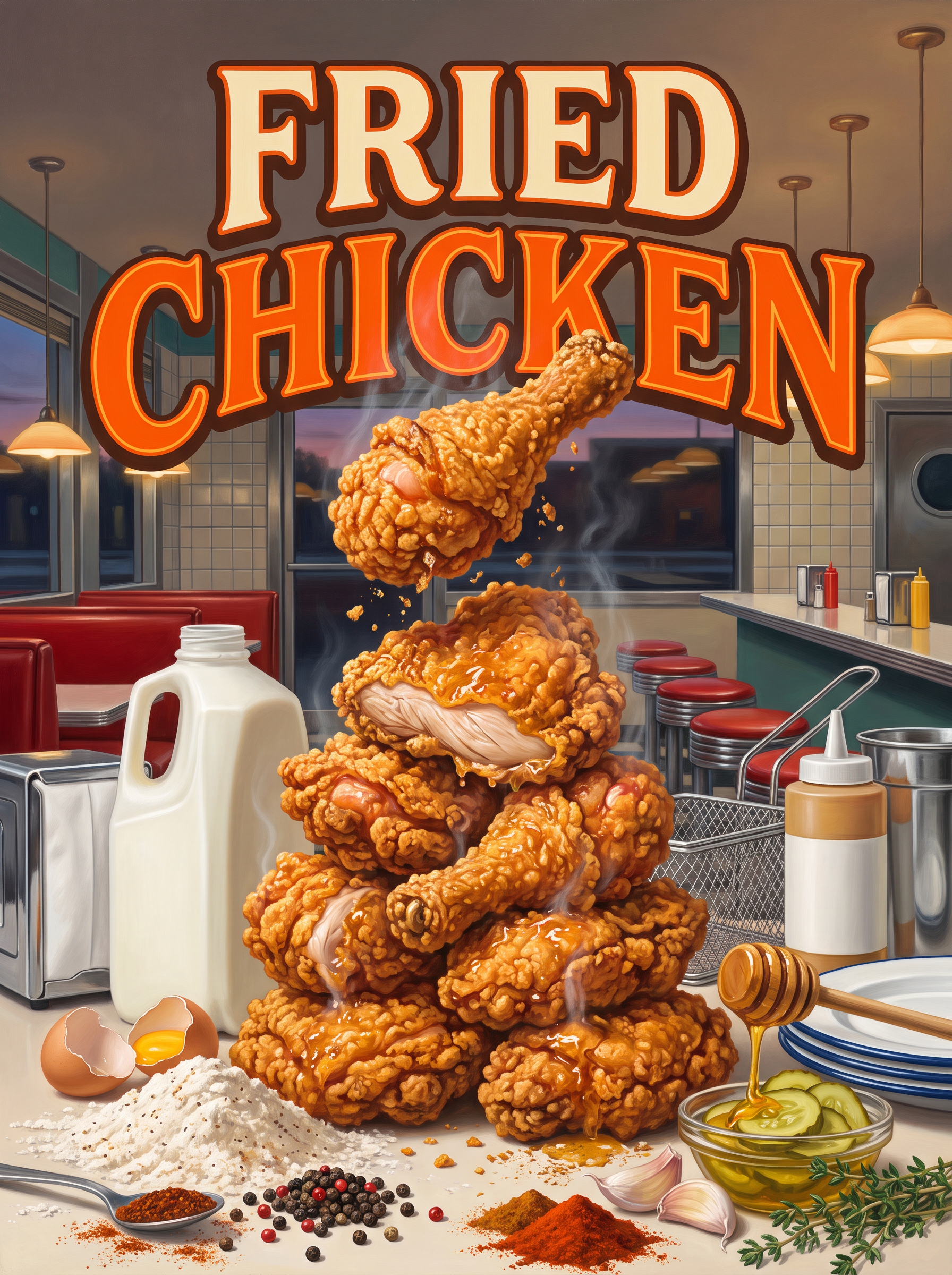 Fried Chicken at the Diner Counter