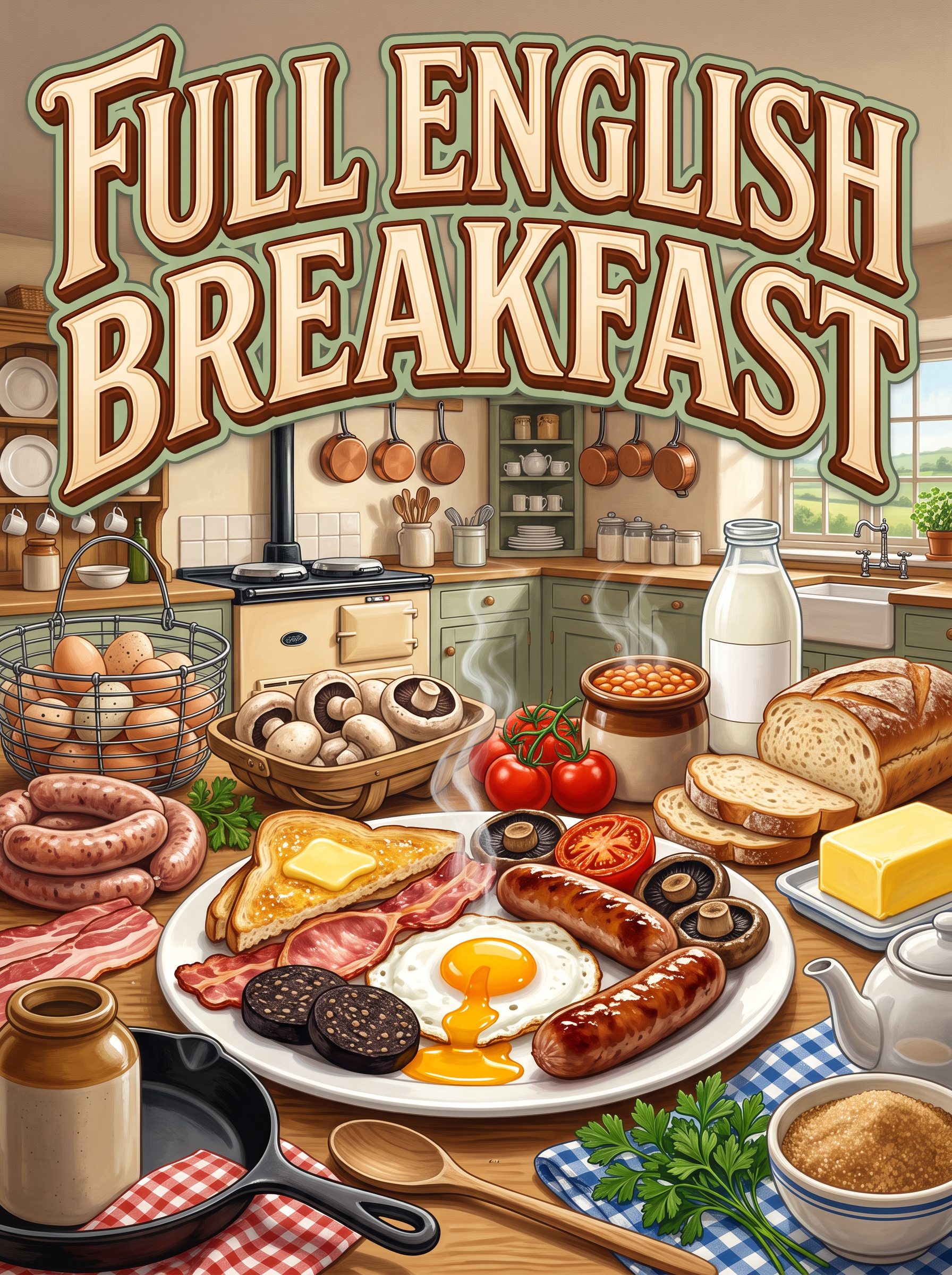 Full English Breakfast in the Farmhouse