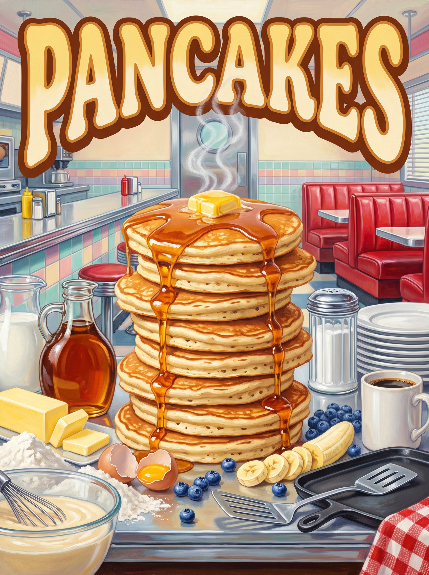 Pancakes in the Diner Booth